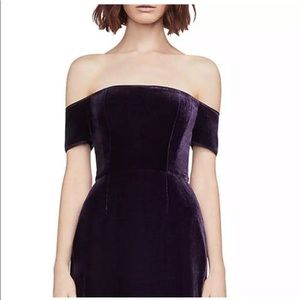 BCBG Kerry off shoulder slim dress purple velvet